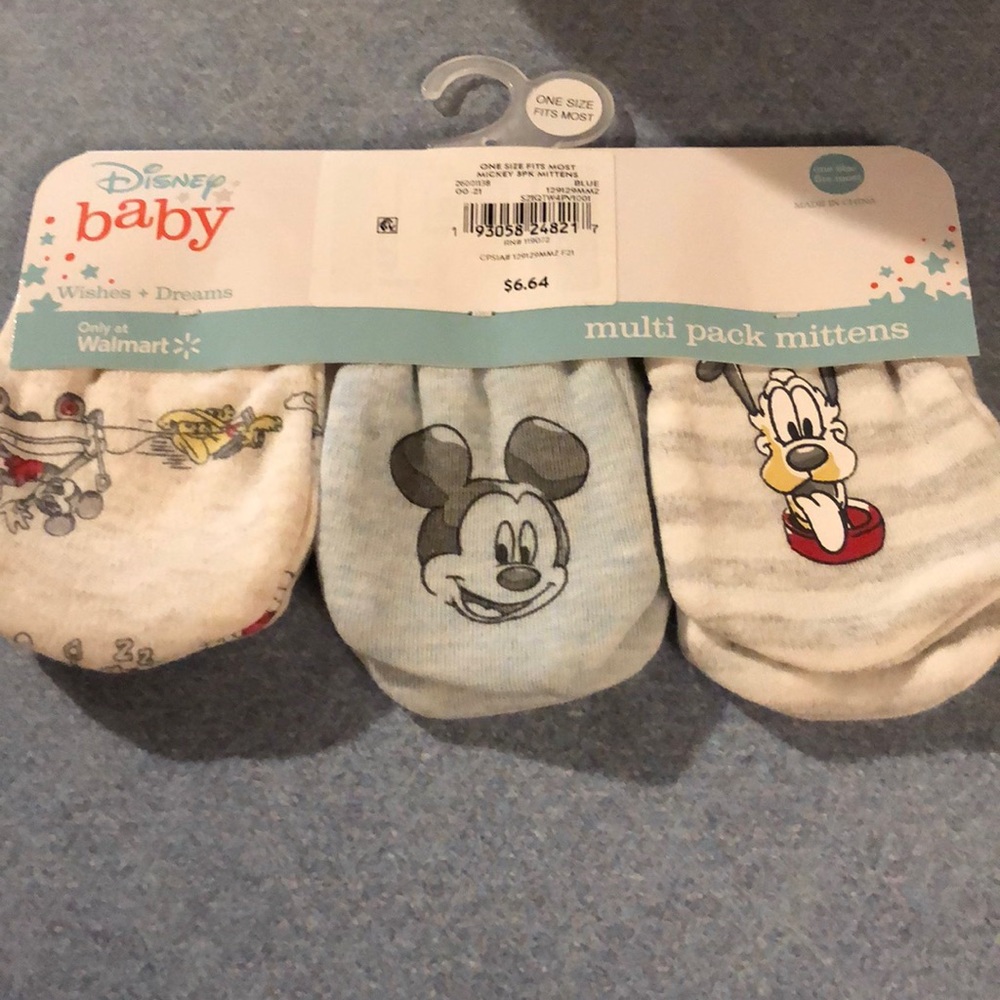 Disney Baby 3 pack mittens one size fits most